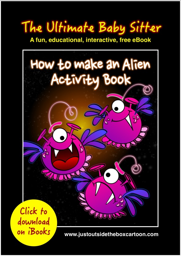 Free kids activity book on alien for iPad